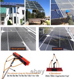 Nettoyeur de fenêtres télescopique avec perche de 10 m pour nettoyage de panneaux solaires, extensible avec eau
