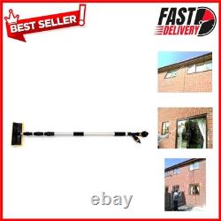 Nettoyeur de fenêtres télescopique professionnel de 13 pieds avec raclette intégrée et fonction savon