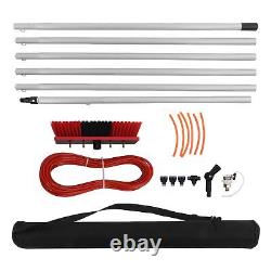 Nouveau kit de perche d'alimentation en eau pour le nettoyage de panneaux solaires avec brosse à eau de 6 m 30 cm - Utilisation en extérieur