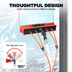 Outil de brosse de nettoyage à mât alimenté par eau de 26 pieds pour nettoyer les fenêtres et les panneaux solaires.