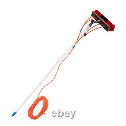 Outil de brosse de nettoyage à mât alimenté par eau de 26 pieds pour nettoyer les fenêtres et les panneaux solaires.