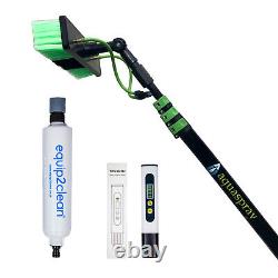 Perche d'alimentation d'eau (portée de 25 pieds) + Filtre en ligne + Mètre TDS Brosse de panneau solaire
