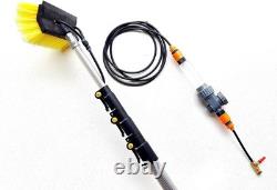 Perche de Nettoyage de Fenêtres Télescopique 13FT sans Effort avec Raclette et Fonction Savon