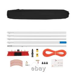 Perche de nettoyage de fenêtres 5M avec brosse alimentée en eau de 35CM, nettoyeur de panneaux solaires