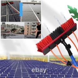 Perche de nettoyage de fenêtres 5M avec brosse alimentée en eau de 35CM, nettoyeur de panneaux solaires