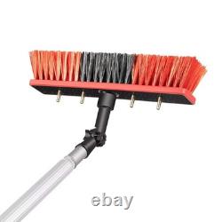 Perche de nettoyage de fenêtres 5M avec brosse alimentée en eau de 35CM, nettoyeur de panneaux solaires