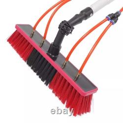 Perche de nettoyage de fenêtres 5M avec brosse alimentée en eau de 35CM, nettoyeur de panneaux solaires