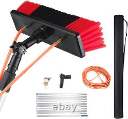 Perche de nettoyage de vitres, brosse télescopique alimentée en eau 10 m pour nettoyage de panneaux photovoltaïques