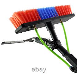 Perche de nettoyage de vitres de 20 pieds, brosse télescopique extensible alimentée en eau pour verre