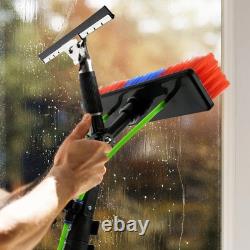 Perche télescopique de 30 pieds pour nettoyage de vitres avec brosse et nettoyeur de verre alimentés en eau, extension
 <br/>