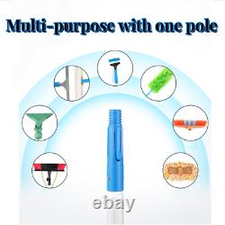 Pôle de nettoyage de fenêtres ajustable avec brosse pour nettoyer les panneaux solaires (7m 30cm)
