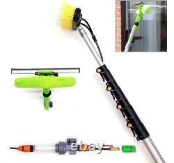 Pôle de nettoyage de fenêtres alimenté par l'eau, kit de nettoyage de toit de véranda de panneaux solaires