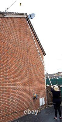 Pôle de nettoyage de fenêtres alimenté par l'eau, kit de nettoyage de toit de véranda de panneaux solaires