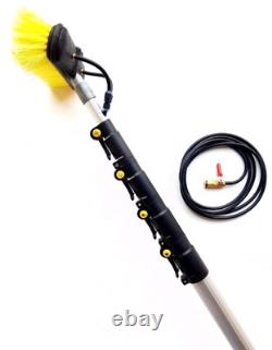 Pôle de nettoyage de fenêtres de 18 pieds avec brosse alimentée par eau et tuyau télescopique