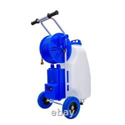 Pôle télescopique à alimentation en eau pour nettoyage de fenêtres de 20 pieds + Système chariot de réservoir de pulvérisation de 45L