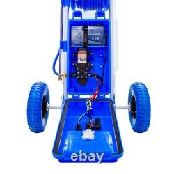 Pôle télescopique à alimentation en eau pour nettoyage de fenêtres de 20 pieds + Système chariot de réservoir de pulvérisation de 45L