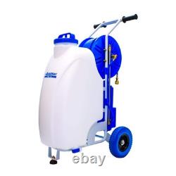Pôle télescopique à alimentation en eau pour nettoyage de fenêtres de 20 pieds + Système chariot de réservoir de pulvérisation de 45L