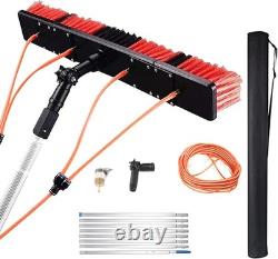 Pôle télescopique de nettoyage de fenêtres alimenté par eau de 8 m avec brosse de 55 cm pour panneaux solaires PV