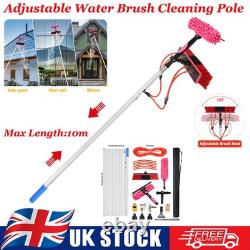 Pôle télescopique de nettoyage de fenêtres alimenté par l'eau de 10 m, brosse pour nettoyer le toit de véranda