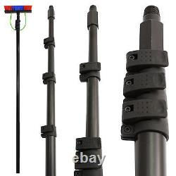 Pôle télescopique extensible de nettoyage de fenêtres de 30 pieds et sac à dos alimenté en eau de 16L