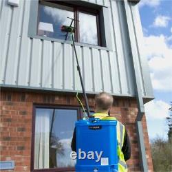 Poteau de nettoyage de fenêtre 20 pieds et sac à dos à extension télescopique avec brosse en verre alimentée par l'eau
