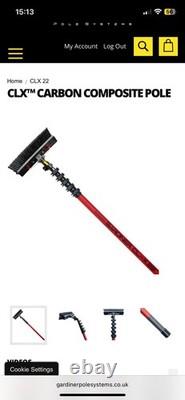 Poteau hybride en composite de carbone GARDINER CLX 22 alimenté en eau pour le nettoyage des fenêtres