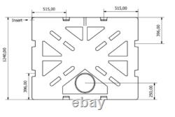 Réservoir de stockage d'eau en plastique plat de 1000L pour jardinage, nettoyage de vitres et camping