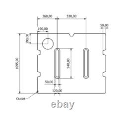 Réservoir de stockage d'eau en plastique plat de 800 L pour le nettoyage de vitres et le camping