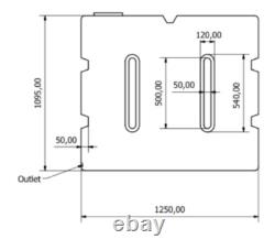 Réservoir de stockage d'eau en plastique vertical de 800L pour nettoyage de vitres, camping et entretien.