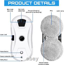 Robot Nettoyeur de Fenêtres, Robot de Nettoyage Automatique des Fenêtres avec Spray d'Eau, Électrique