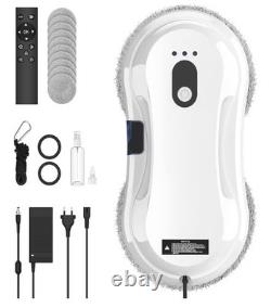 Robot Nettoyeur de Vitres 5600Pa, Réservoir d'Eau de 35ml & Télécommande, Navigation Intelligente