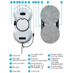 Robot de Nettoyage de Fenêtres à Spray d'Eau, Aspirateur Puissant, Nettoyeur de Fenêtres Électrique Intelligent