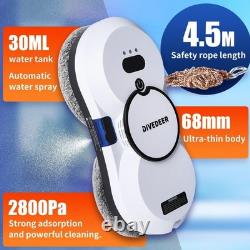 Robot de Nettoyage de Fenêtres avec Spray d'Eau Automatique, Nettoyeurs de Verre Magnétiques Anti-Chute