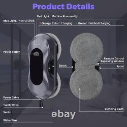 Robot de nettoyage de fenêtres AHWOiHS avec double pulvérisation d'eau, fenêtre automatique