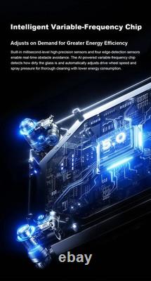 Robot de nettoyage de vitres à parcours, double pulvérisation d’eau, nettoyeur électrique ultrafin pour verre