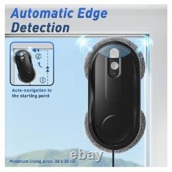 Robot lave-vitres intelligent X3 à double pulvérisation d’eau, aspiration 3200 Pa, télécommande, noir