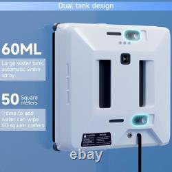 Robot nettoyeur de vitres intelligent 3000 Pa avec télécommande et double pulvérisation d’eau automatique