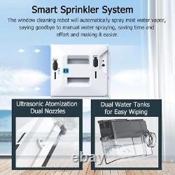 Robot nettoyeur de vitres intelligent 3000 Pa avec télécommande et double pulvérisation d’eau automatique
