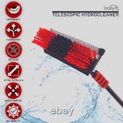 Set de brosses télescopiques pour nettoyage sans effort des fenêtres et des véhicules avec distributeur de savon