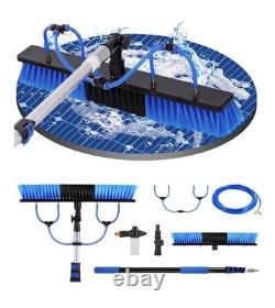 Système de nettoyage de fenêtres à eau avec perche télescopique de 5 m et kit de brossage.
