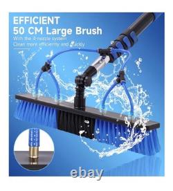 Système de nettoyage de fenêtres à eau avec perche télescopique de 5 m et kit de brossage.