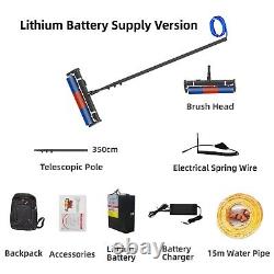 ZNZHNSI Nettoyeur de Panneaux Solaires Brosse de Nettoyage de Fenêtres 400RPM avec Kit de Pôle Alimenté en Eau